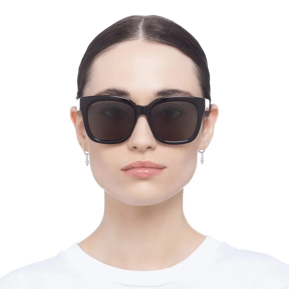 Gucci GG1338S 001 Sunglasses Black Green Grey Square Women